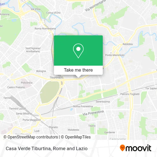 Casa Verde Tiburtina map