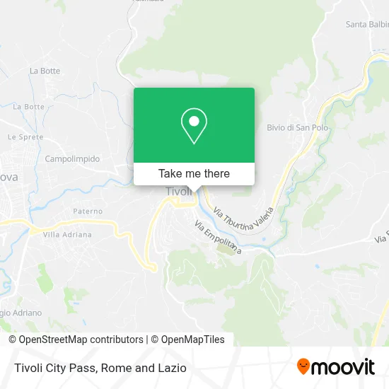 Tivoli City Pass map