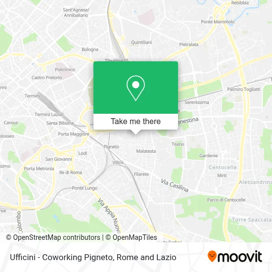 Ufficini - Coworking Pigneto map