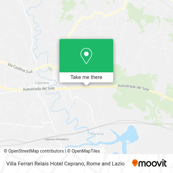 Villa Ferrari Relais Hotel Ceprano map