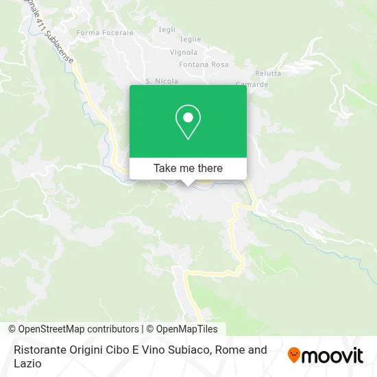 Ristorante Origini Cibo E Vino Subiaco map