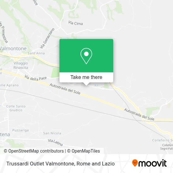Trussardi Outlet Valmontone map