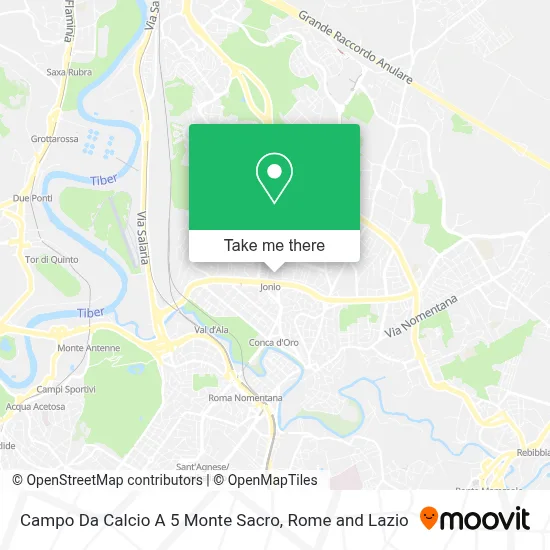 Campo Da Calcio A 5 Monte Sacro map