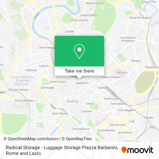 Radical Storage - Luggage Storage Piazza Barberini map