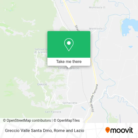 Greccio Valle Santa Dmo map