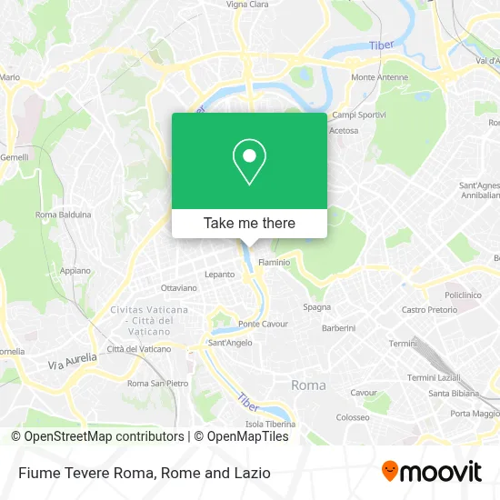 Fiume Tevere Roma map