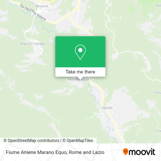 Fiume Aniene Marano Equo map