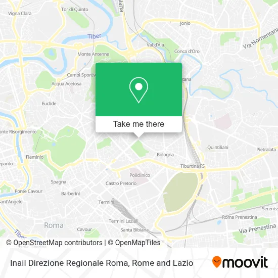 Inail Direzione Regionale Roma map
