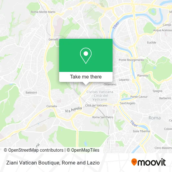 Ziani Vatican Boutique map