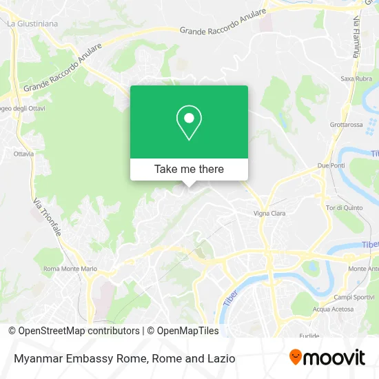 Myanmar Embassy Rome map
