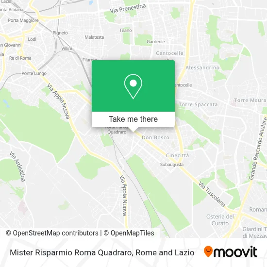 Mister Risparmio Roma Quadraro map