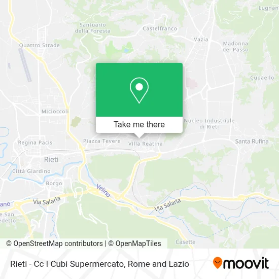 Rieti - Cc I Cubi Supermercato map