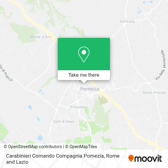Carabinieri Comando Compagnia Pomezia map