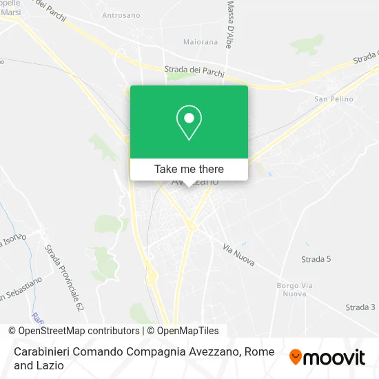 Carabinieri Comando Compagnia Avezzano map