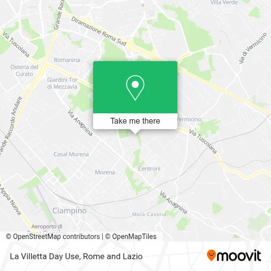 La Villetta Day Use map