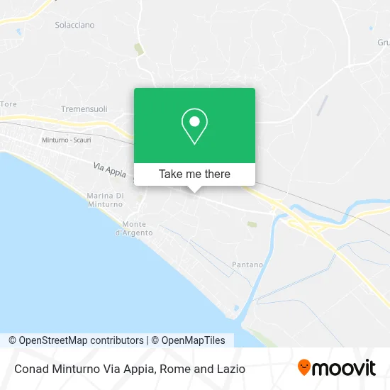 Conad Minturno Via Appia map