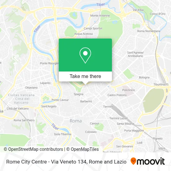 Rome City Centre - Via Veneto 134 map