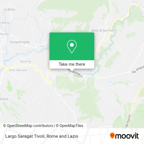 Largo Saragat Tivoli map