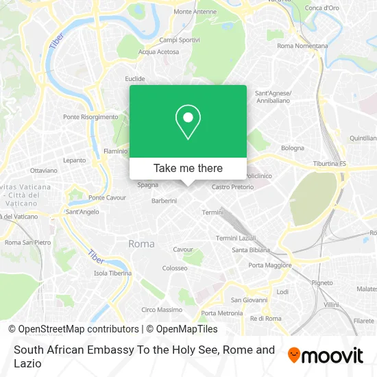 South African Embassy To the Holy See map