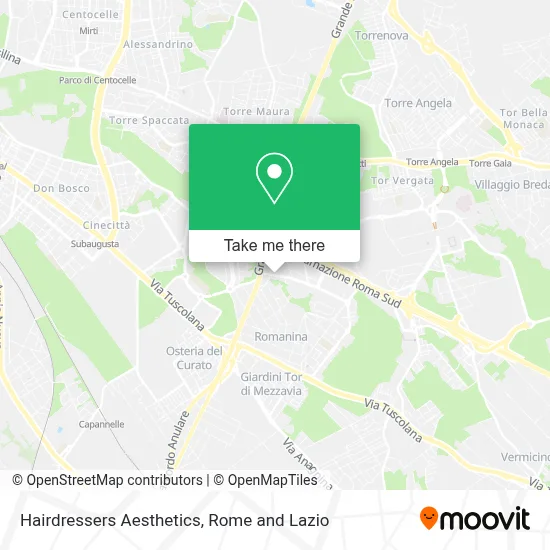 Hairdressers Aesthetics map