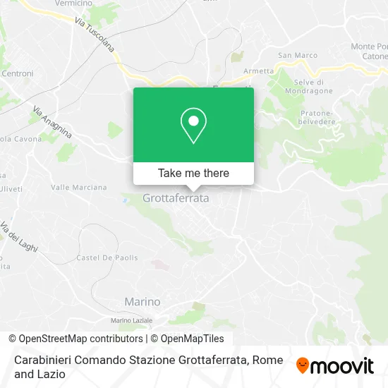 Carabinieri Comando Stazione Grottaferrata map