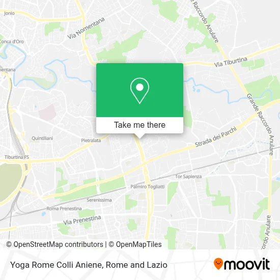 Yoga Rome Colli Aniene map