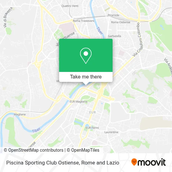 Piscina Sporting Club Ostiense map