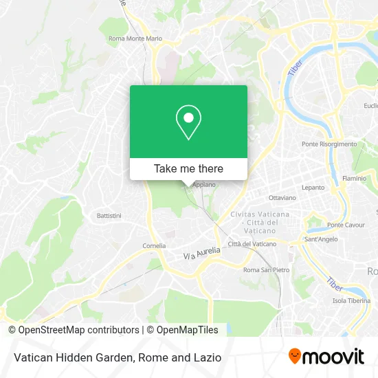Vatican Hidden Garden map