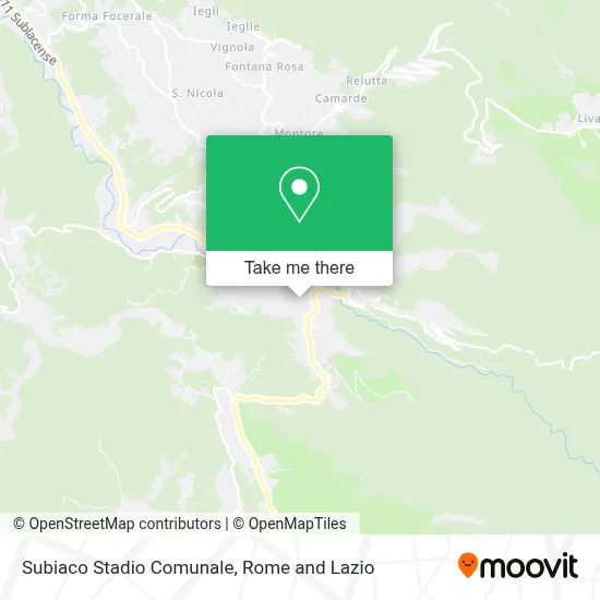 Subiaco Stadio Comunale map
