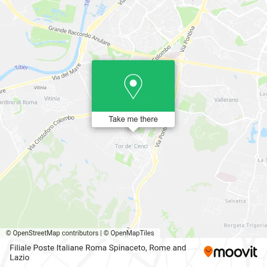 Filiale Poste Italiane Roma Spinaceto map