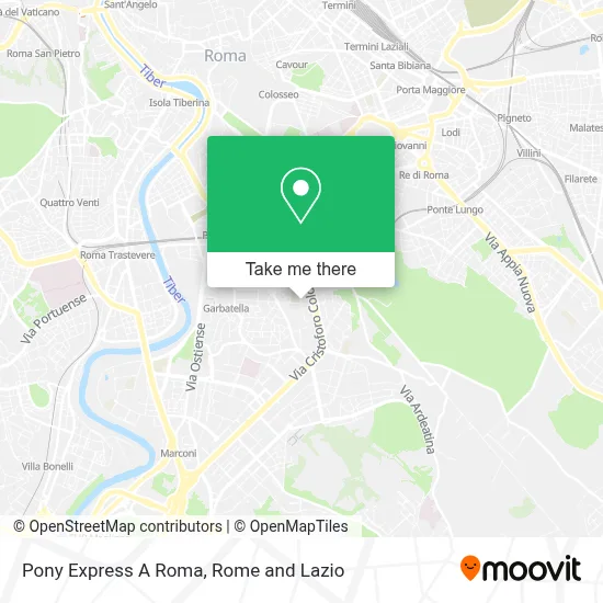 Pony Express A Roma map