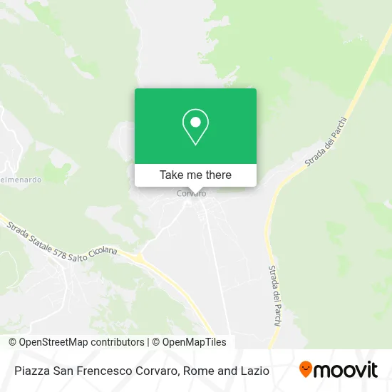 Piazza San Frencesco Corvaro map