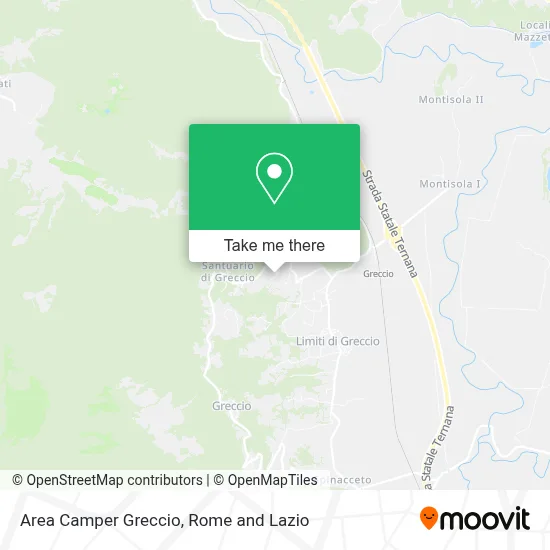 Area Camper Greccio map