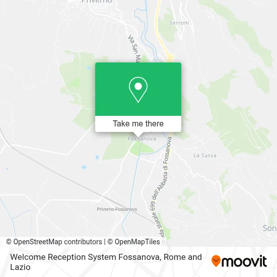 Welcome Reception System Fossanova map