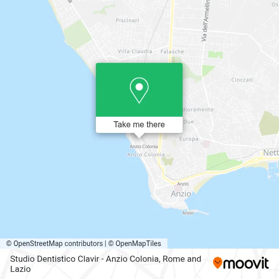 Studio Dentistico Clavir - Anzio Colonia map