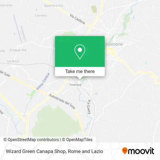Wizard Green Canapa Shop map