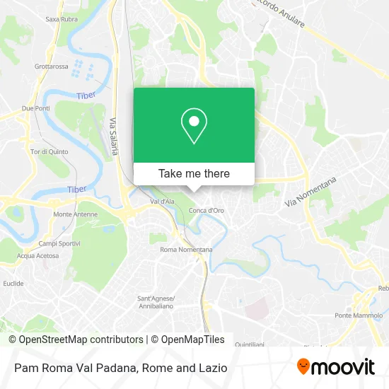 Pam Roma Val Padana map