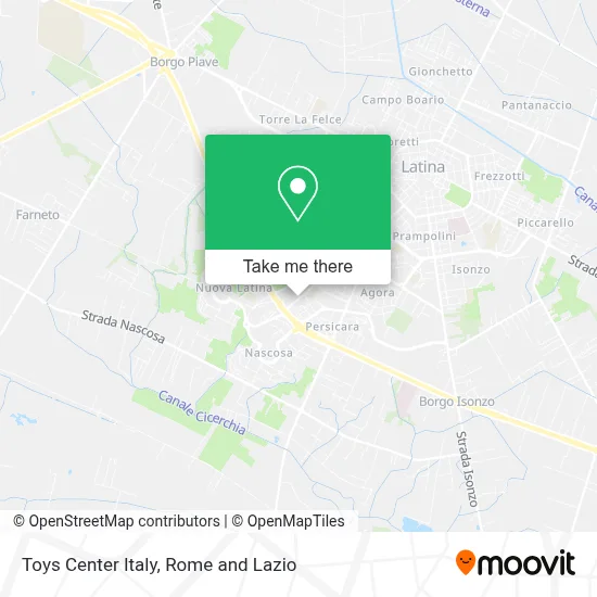 Toys Center Italy map