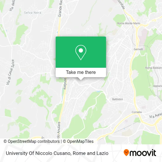 University Of Niccolo Cusano map