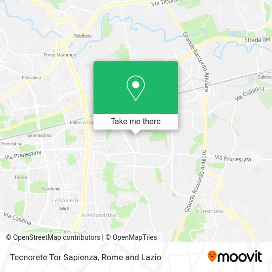 Tecnorete Tor Sapienza map