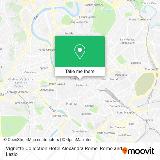 Vignette Collection Hotel Alexandra Rome map