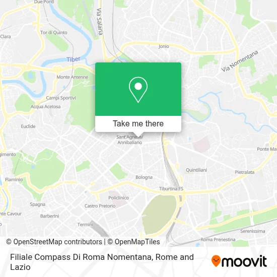 Filiale Compass Di Roma Nomentana map