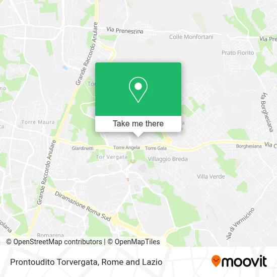 Prontoudito Torvergata map
