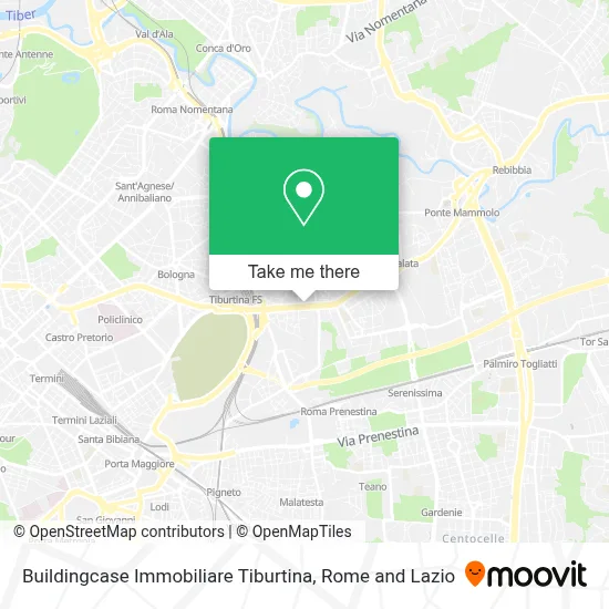 Buildingcase Immobiliare Tiburtina map