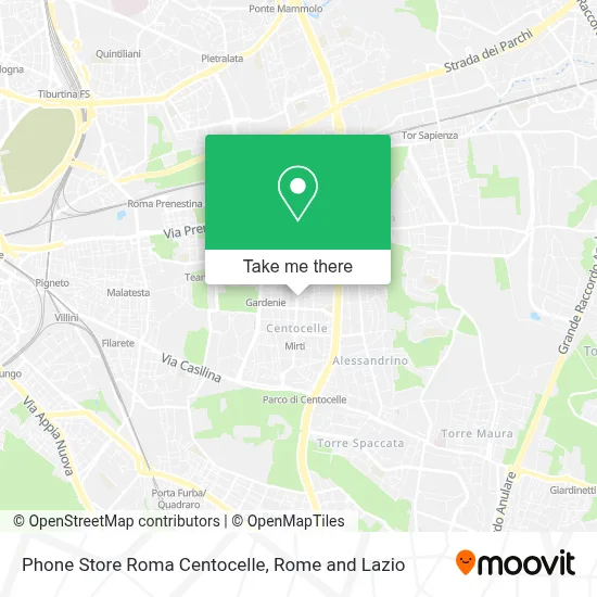 Phone Store Roma Centocelle map