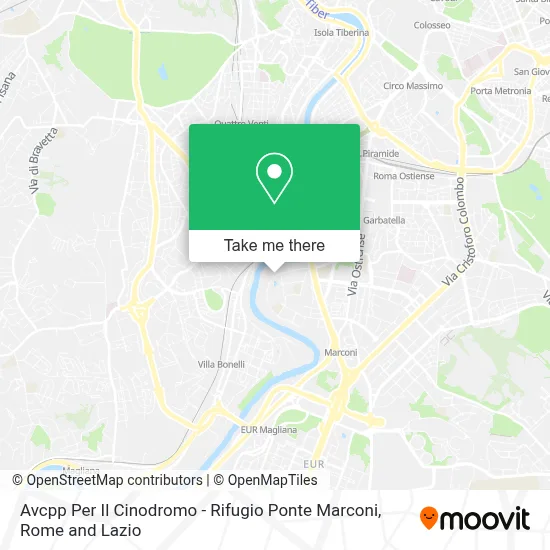 Avcpp Per Il Cinodromo - Rifugio Ponte Marconi map