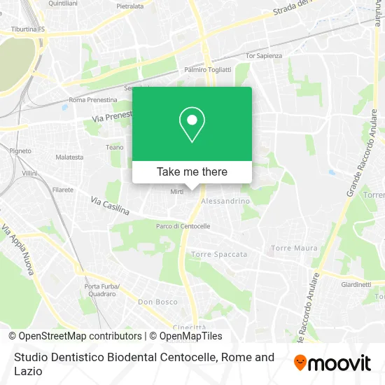 Studio Dentistico Biodental Centocelle map