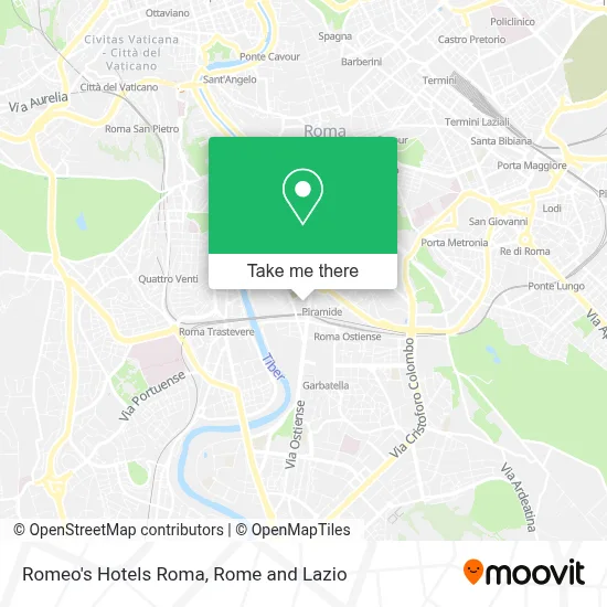 Romeo's Hotels Roma map