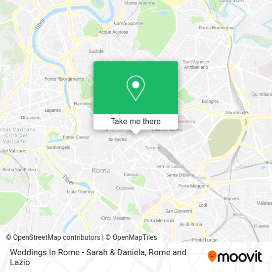Weddings In Rome - Sarah & Daniela map