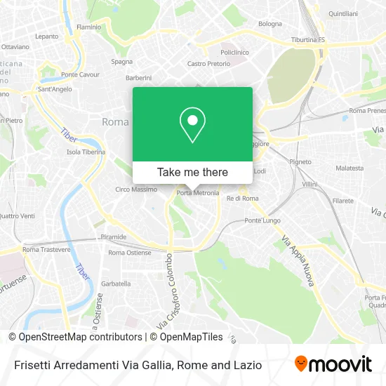 Frisetti Arredamenti Via Gallia map